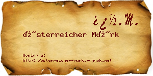 Österreicher Márk névjegykártya